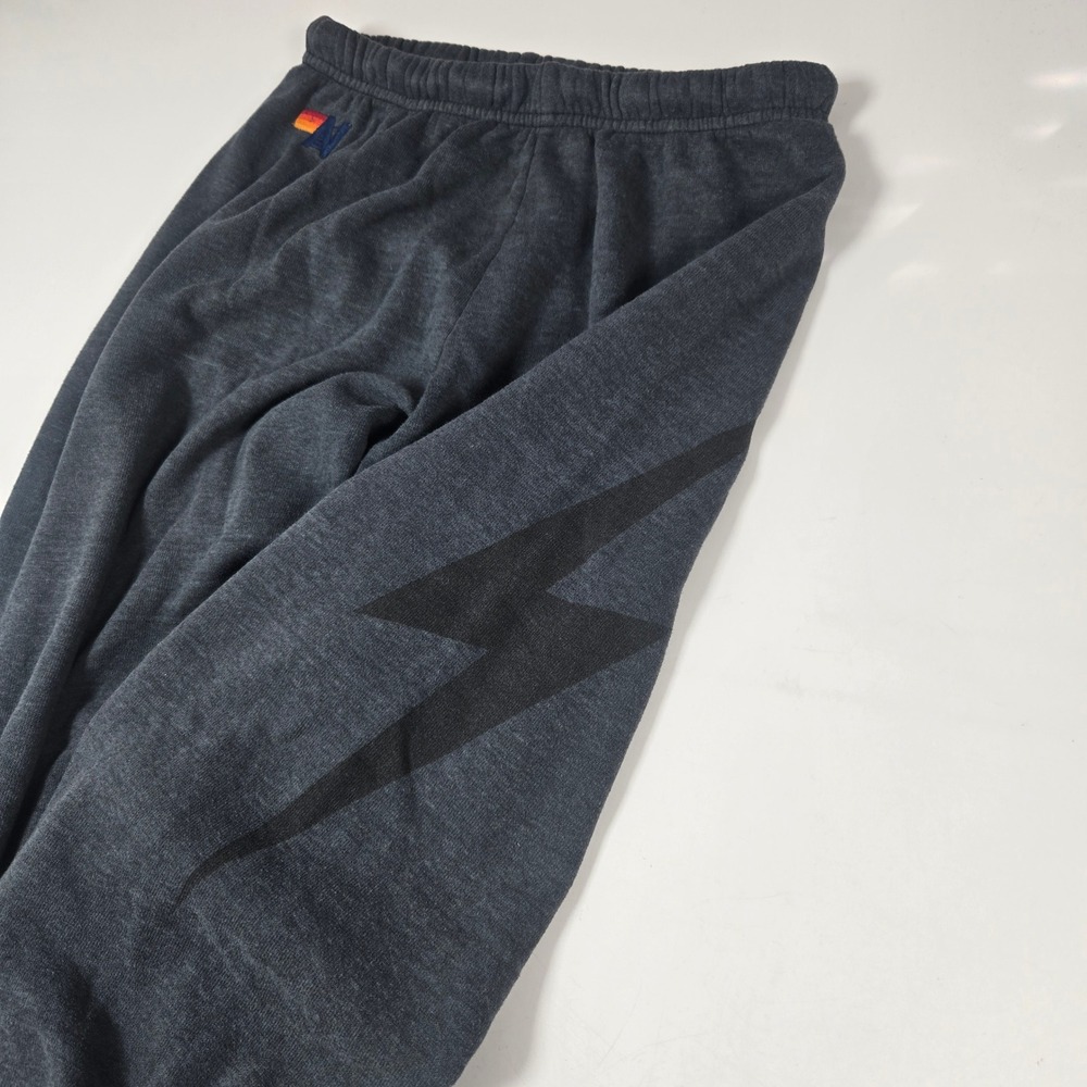 Aviator Nation Sweatpants Womens Small Gray Lightning Bolt Joggers Loungewear - Picture 2 of 10